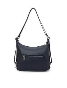 Serenade Kayleigh Convertible Leather Shoulder/Backpack Navy