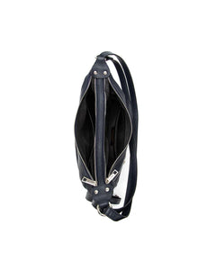 Serenade Kayleigh Convertible Leather Shoulder/Backpack Navy