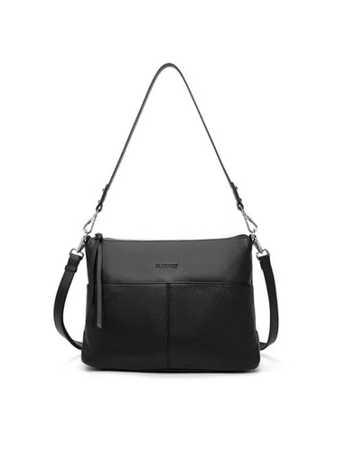 Serenade Alanna Leather Hobo Bag Black