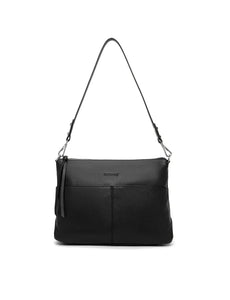 Serenade Alanna Leather Hobo Bag Black