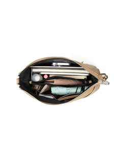 Serenade Alanna Leather Hobo Bag Camel