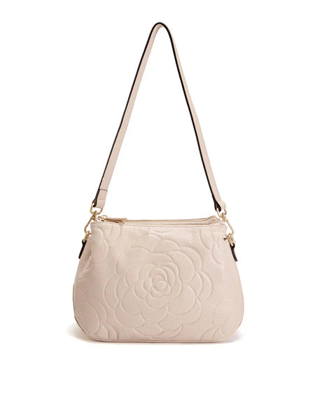 Serenade Rosie 3 Compartment Leather Xbody Bag Ivory
