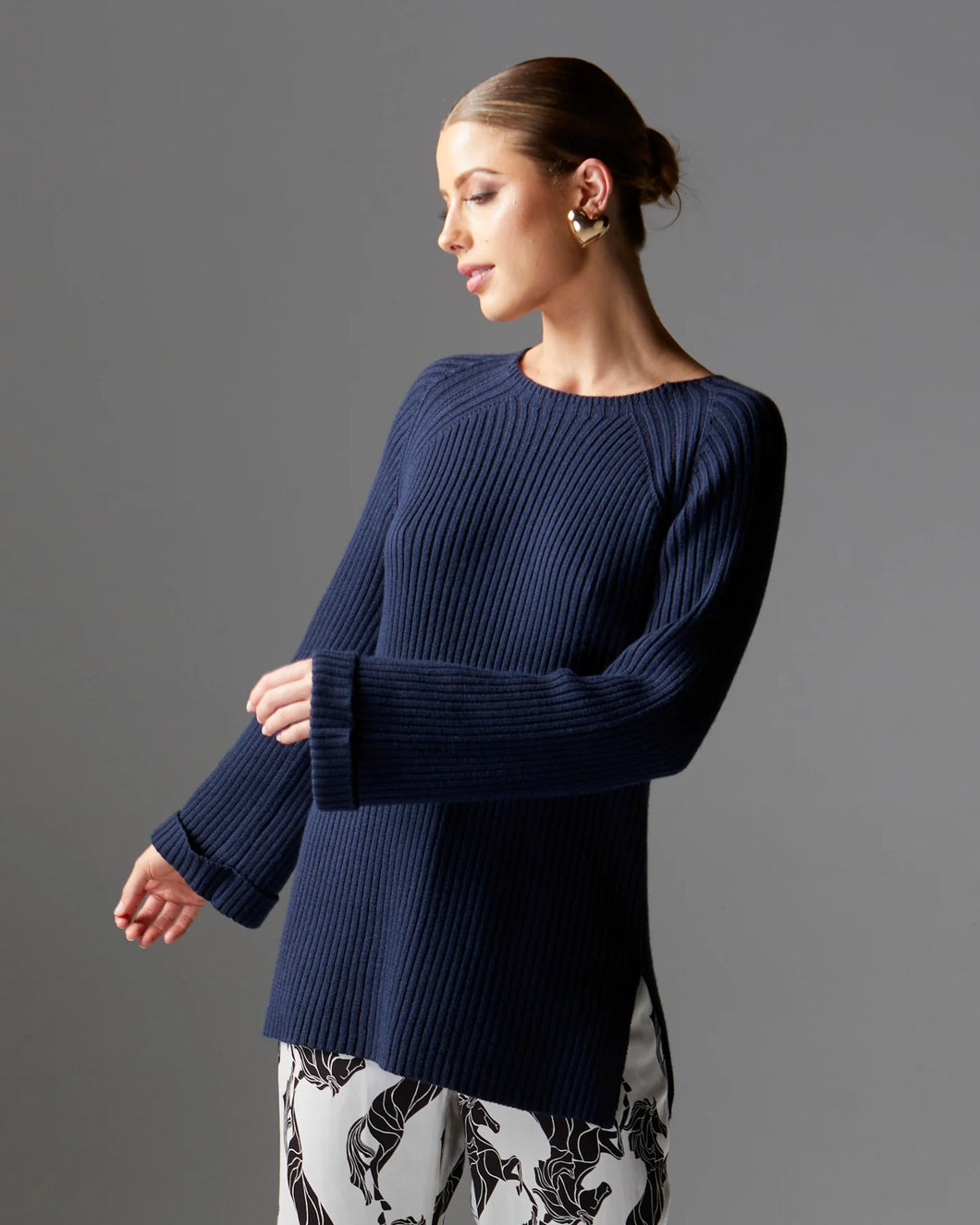 Fate + Becker Bluebell Rib Tunic Navy