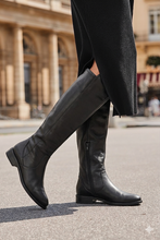 Load image into Gallery viewer, Ziera Sallies Xf-zr Black Stretch Leather Knee High Boots