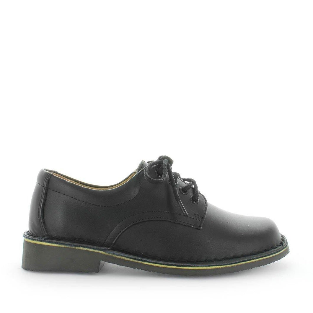 Wilde Janna Wide Fit School Shoe Black Smooth