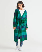 Load image into Gallery viewer, Betty Basics Swift Cardigan Green/Blue Check