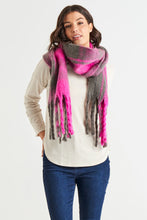 Load image into Gallery viewer, Betty Basics Lillian Fluffy Scarf Magenta Plaid