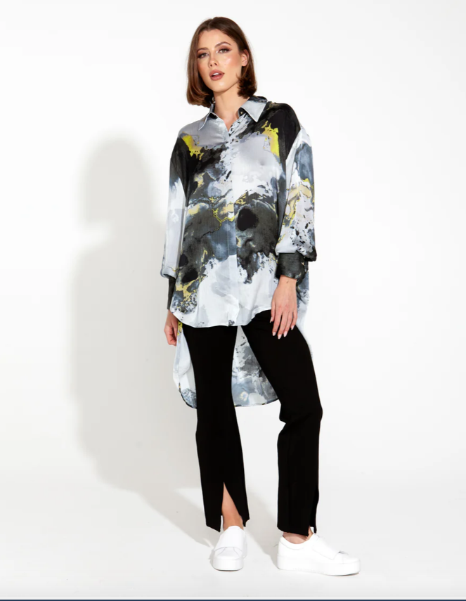 Fate + Becker Transfixed Oversized Shirt Marble