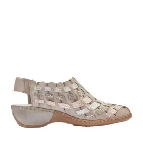 Rieker 47156-43 Clay Beige Combi Womens Shoes Slip On Shoes