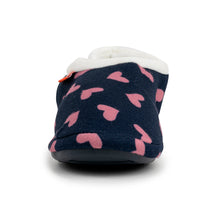 Load image into Gallery viewer, Archline Orthotic Slippers Closed Navy With Pink Hearts