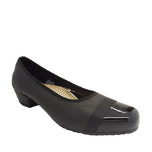 Load image into Gallery viewer, Jemma Ladies Leather Low Heel Shoes Hybrid Black