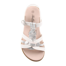 Load image into Gallery viewer, Bellissimo Zoey White Silver Sandal