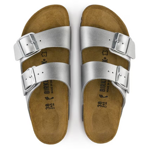 Birkenstock Arizona Silver Birko-flor Regular