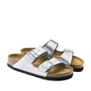 Birkenstock Arizona Silver Birko-flor Regular