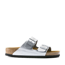 Load image into Gallery viewer, Birkenstock Arizona Silver Birko-flor Regular