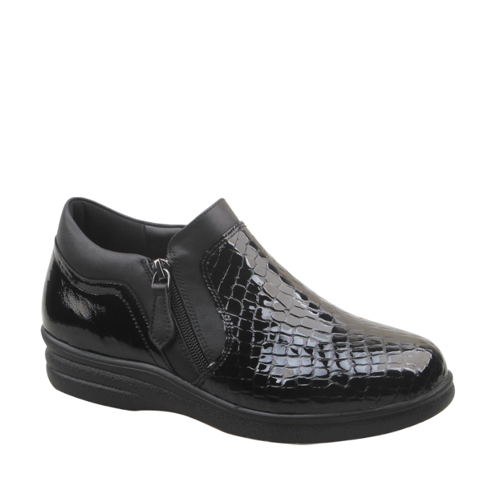 Pure Comfort Saara Black Croco Patent