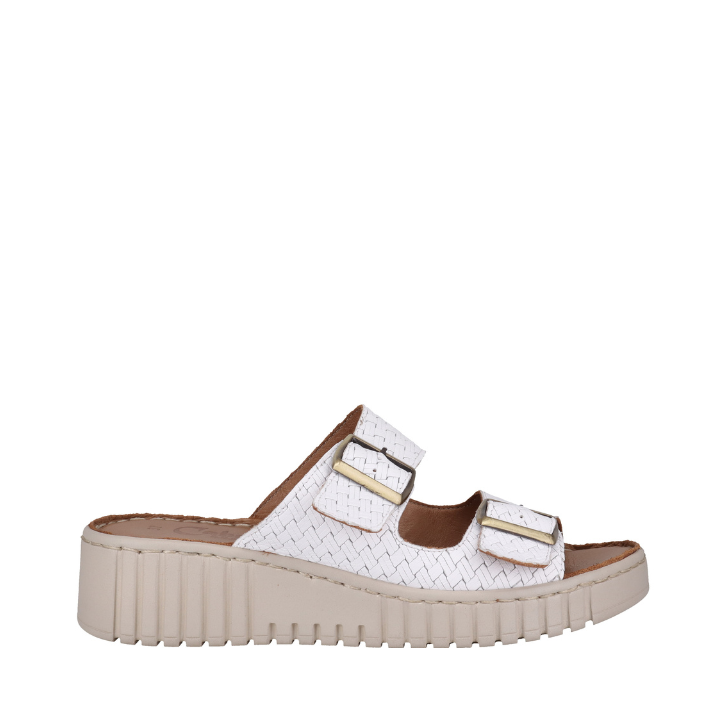 Cabello Bahar White Wedge Slide