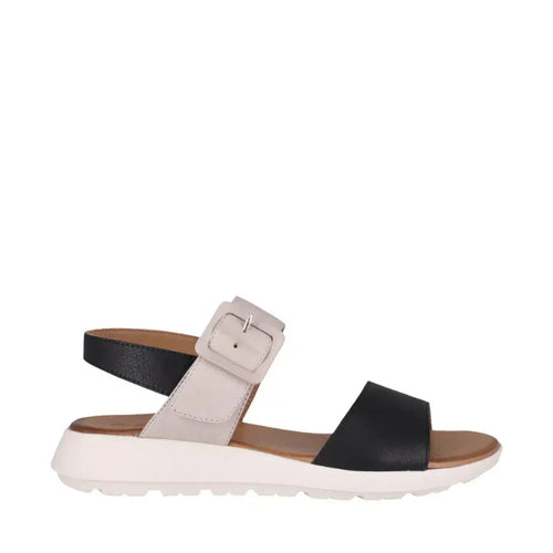 Cabello Pepe Black Adjustable Flat Sandal