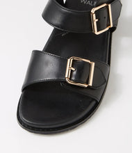 Load image into Gallery viewer, Ziera Hastice W Black Leather Sandals