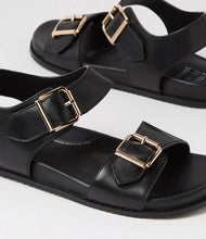 Load image into Gallery viewer, Ziera Hastice W Black Leather Sandals