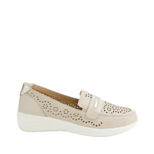 Ziera Nerrida W Almond Pale Gold Slip On Leather Shoe