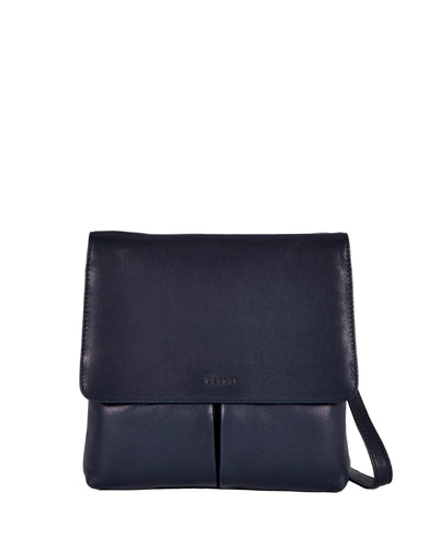 Gabee Ava Leather Crossbody Bag Navy