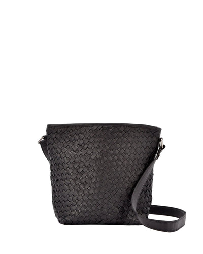 Gabee Canterbury Woven Leather Bag Black