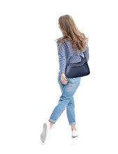 Load image into Gallery viewer, Serenade Kayleigh Convertible Leather Shoulder/Backpack Navy