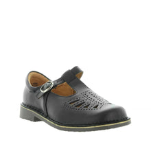 Load image into Gallery viewer, Wilde Jarra T-bar Wide Fit School Shoe Black Smooth