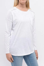 Load image into Gallery viewer, Jump L/S Sequin Trim Top White