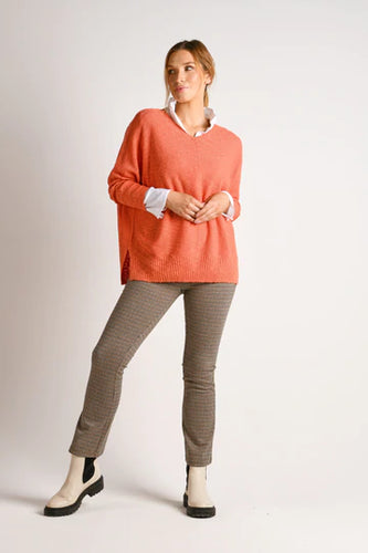 Alessi Seam Detail V-neck Sweater - Tangerine