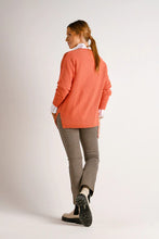 Load image into Gallery viewer, Alessi Seam Detail V-neck Sweater - Tangerine