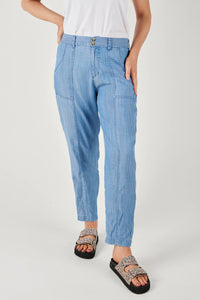 Seam Detail Pant - Chambray Blue