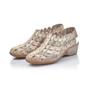Rieker 47156-43 Clay Beige Combi Womens Comfort Slip on Shoes