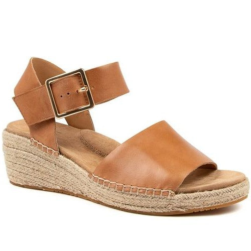 Honey suede and leather women's hot sale tropez wedges