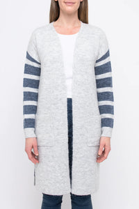 Jump Silver/Granite Stripe Longline Cardigan