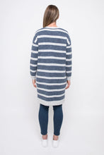 Load image into Gallery viewer, Jump Silver/Granite Stripe Longline Cardigan