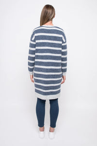 Jump Silver/Granite Stripe Longline Cardigan