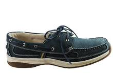 Load image into Gallery viewer, Slatters Shackle Navy Mens Comfortable Leather Shoes