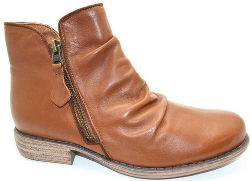 Jemma Rita Tan Double Zip Women Ankle Boots