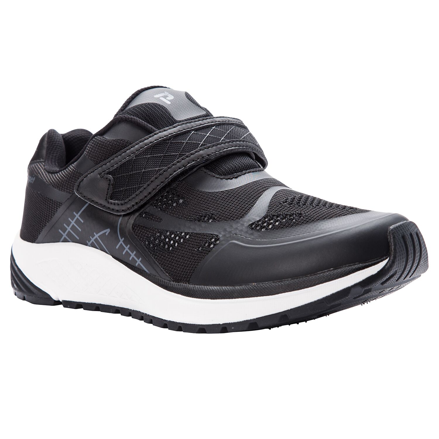 Propet One Strap Mens Shoes Black dark Grey