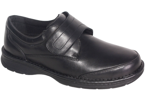 Slatters Axease Black Mens Wide Fit Comfort Walking Shoes
