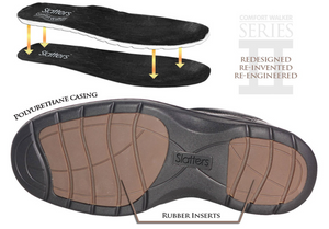 Slatters Award II Mens Black Leather Wide Walking Shoes