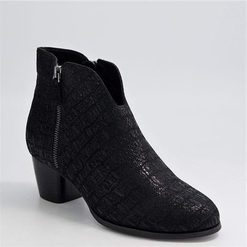 Ziera Govak W Black Mix Print Leather Ankle Boots