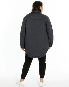 Betty Basics Pasadena Quilted Shacket Gun Metal