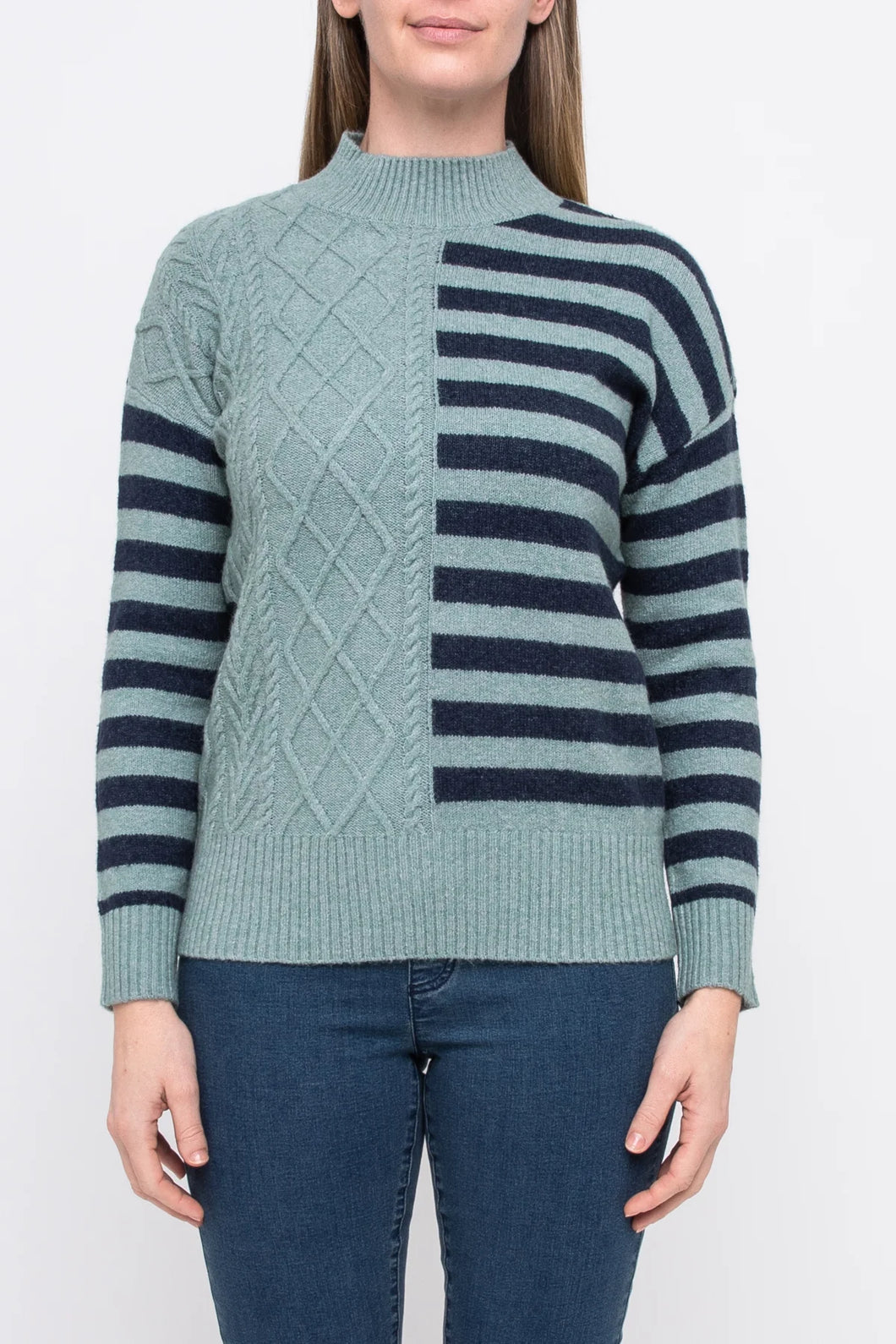 Jump Cable Stripe Pullover Dew/Midnight