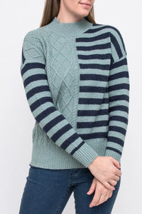 Jump Cable Stripe Pullover Dew/Midnight