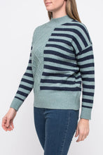 Load image into Gallery viewer, Jump Cable Stripe Pullover Dew/Midnight