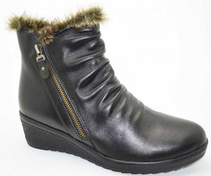 Jemma Anastasia Black Ladies Short Boot