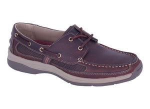 Slatters Shackle Walnut Mens Comfortable Boat Shoes